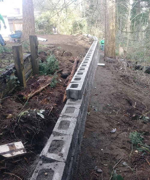 Retaining wall in Bellevue